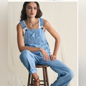 Faherty Linen Mechanic Overalls- Small